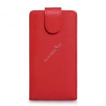 Кожен калъф Flip тефтер за Sony Xperia GO / St27i - червен
