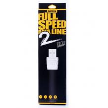 USB кабел REMAX Full Speed Data Line 2 Charging Cable за Apple iPhone 5 / iPhone 5S / iPhone 6 / iPhone 6S / iPhone 6S Plus / iPhone 6 plus / iPod Touch 5 / iPhone 5C / iPod Nano 7 - черен / плосък