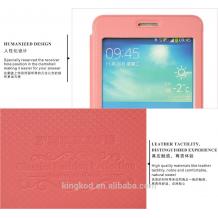 Луксозен кожен калъф Flip Cover S-View със стойка FERRISE за Samsung Galaxy Note 4 N910 / Samsung Note 4 - розов