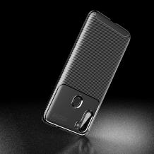 Луксозен силиконов калъф / гръб / TPU Auto Focus за Samsung Galaxy A11 - черен / Carbon