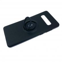 Силиконов калъф / гръб / TPU iFace Hamee Magnetic Finger Ring Car Holder за Samsung S10 plus - черен