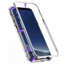 Магнитен калъф Bumper Case 360° FULL за Samsung Galaxy A20s - прозрачен / сребриста рамка