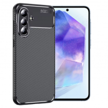 Луксозен силиконов калъф / кейс / TPU Auto Focus за Samsung Galaxy A36 5G - черен / Carbon