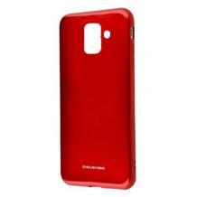 Силиконов калъф / гръб / TPU MOLAN CANO Jelly Case за Samsung Galaxy A6 2018 - червен / брокат