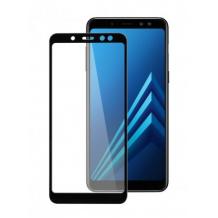 3D full cover Tempered glass Full Glue screen protector Samsung Galaxy A6 2018 A600F / Извит стъклен скрийн протектор с лепило от вътрешната страна за Samsung Galaxy A6 2018 A600F - черен