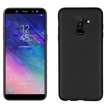 Силиконов калъф / гръб / TPU за Samsung Galaxy A6 Plus 2018 - черен / Carbon
