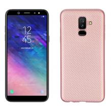 Силиконов калъф / гръб / TPU за Samsung Galaxy A6 Plus 2018 - Rose Gold / Carbon