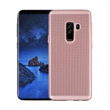 Луксозен твърд гръб за Samsung Galaxy A6 Plus 2018 - Rose Gold / Grid