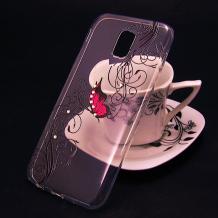 Луксозен силиконов калъф / гръб / TPU за Xioami Redmi 8A - прозрачен / розова пеперуда