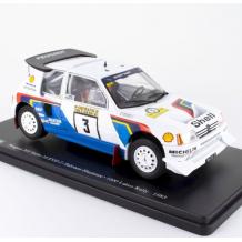 Метална кола Peugeot 205 Turbo 16 EVO 2 - Salonen-Harjanne - 1000 Lakes Rally 1985 - Hachette 1:24