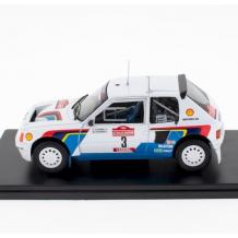 Метална кола Peugeot 205 Turbo 16 EVO 1 - Salonen-Harjanne - 1000 Lakes Rally 1985 - Hachette 1:24