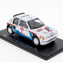 Метална кола Peugeot 205 Turbo 16 EVO 1 - Salonen-Harjanne - 1000 Lakes Rally 1985 - Hachette 1:24