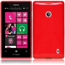 Силиконов гръб / калъф / ТПУ за Nokia Lumia 520 / Nokia Lumia 525 - червен