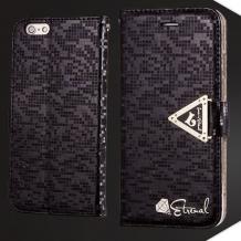 Луксозен кожен калъф Flip тефтер със стойка Leiers Eternal Series за Apple iPhone 6 4.7'' - черен