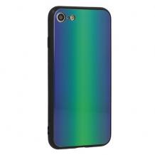 Луксозен стъклен твърд гръб Vennus за Huawei Y5 2018 - преливащ / синьо и зелено