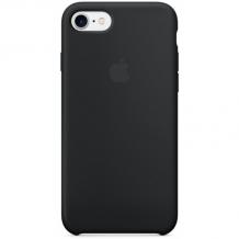 Силиконов калъф / гръб / TPU за Apple iPhone 7 / iPhone 8 - черен / лого