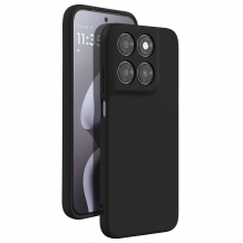 Силиконов калъф / кейс за Motorola Мото G87 - черен гръб със защита за камерата