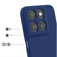 Силиконов калъф / кейс за Motorola Мото G87 - тъмносин гръб със защита за камерата