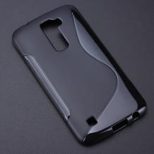 Силиконов калъф / гръб / TPU S-Line за LG K10 - черен