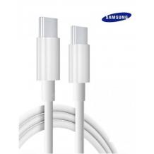 Оригинален USB кабел за зареждане и пренос на данни за Samsung Galaxy S22 Ultra 5G / Type-C - бял