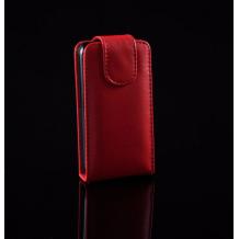 Кожен калъф Flip за Nokia Asha 305 - червен