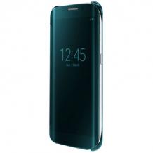 Луксозен калъф Clear View Cover за Samsung Galaxy S6 Edge+ G928 / S6 Edge Plus - Green / Зелен