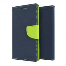 Кожен калъф Flip тефтер със стойка Mercury GOOSPERY Fancy Diary за Apple iPhone 5 / iPhone 5S - син / зелен
