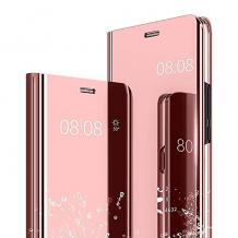 Луксозен калъф Clear View Cover с твърд гръб за Huawei Mate 40 Pro - Rose Gold