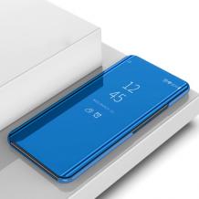 Луксозен калъф Clear View Cover с твърд гръб за Xiaomi Redmi Note 9T 5G - син