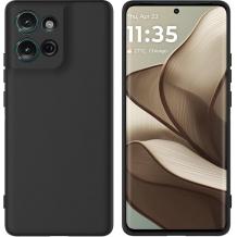 Силиконов калъф / кейс / Nano TPU за Motorola Moto G75 - черен гръб със защита за камерата