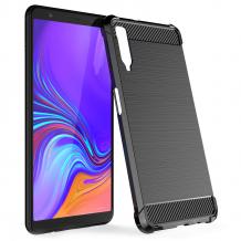 Удароустойчив силиконов калъф за Samsung Galaxy A7 2018 A750F - черен / Carbon