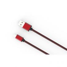 Оригинален USB кабел LDNIO за Apple iPhone 5 / iPhone 5S / iPhone SE / iPhone 6 / iPhone 6 Plus / iPhone 7 - червен / 3 метра