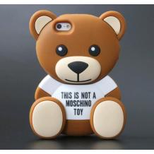 Силиконов калъф / гръб / TPU 3D Moschino Series за Apple iPhone 5 / iPhone 5S - Teddy Bear / кафяв