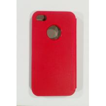 Кожен калъф Flip cover за Apple iPhone 4 / 4s - червен