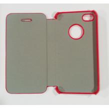 Кожен калъф Flip cover за Apple iPhone 4 / 4s - червен