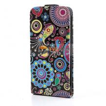 Кожен калъф Flip тефтер за HTC Desire 500 - цветен / Colorful Pattern