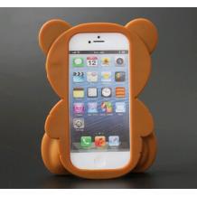 Силиконов калъф / гръб / TPU 3D Moschino Series за Apple iPhone 5 / iPhone 5S - Teddy Bear / кафяв