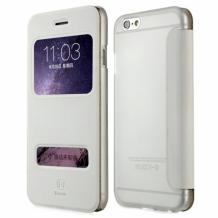 Луксозен калъф Flip тефтер S-View BASEUS Mile Series за Apple iPhone 6 4.7'' - бял