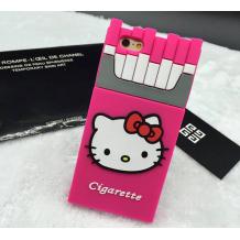 Силиконов калъф / гръб / TPU 3D Hello Kitty Series за Apple iPhone 6 / 6S - Cigarette / цикламен