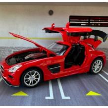 Метална кола с отварящи се врати капаци светлини и звуци Mercedes SLS AMG 1:32