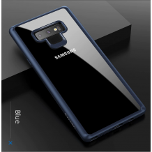Луксозен гръб USAMS MANT Series за Samsung Galaxy Note 9 - прозрачен / тъмно син кант
