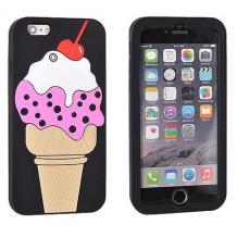 Силиконов калъф / гръб / TPU 3D за Apple iPhone 6 / iPhone 6S - Ice Cream / черен