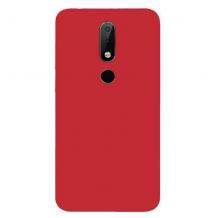 Силиконов калъф / гръб / TPU за Nokia 3.1 Plus - червен / мат