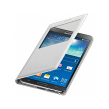 Оригинален кожен калъф S-View Cover / EF-CN900BWEGWW за Samsung Galaxy Note 3 N9005 - бял