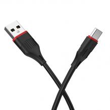 USB кабел за зареждане и пренос на данни / USB кабел BOROFONE Type C USB BX17 1m. FAST - черен