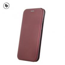 Луксозен кожен калъф Flip тефтер със стойка OPEN за Samsung Galaxy S22 Plus 5G - бордо