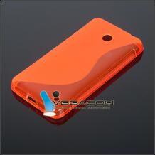 Силиконов калъф / гръб / TPU S-Line за Nokia Lumia 630 / Nokia Lumia 635 - оранжев