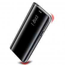 Луксозен калъф Clear View Cover с твърд гръб за Samsung Galaxy S10 - черен