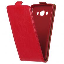 Кожен калъф Flip тефтер Flexi със силиконов гръб за Samsung Galaxy J5 2016 J510 - червен