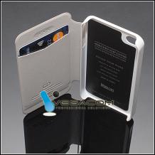 Луксозен кожен калъф Flip тефтер Mercury Fantastic за Apple iPhone 5 / 5S - бял